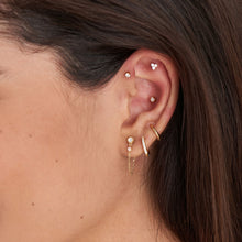 Load image into Gallery viewer, Gold Sparkle Bezel Barbell Single Earring