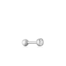 Load image into Gallery viewer, Silver Sparkle Bezel Barbell Single Earring
