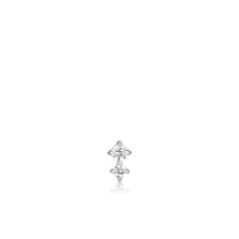 Load image into Gallery viewer, Silver Double Sparkle Barbell Single Earring