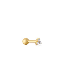 Load image into Gallery viewer, Gold Trio Sparkle Barbell Single Earring