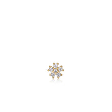 Load image into Gallery viewer, Gold Sparkle Flower Barbell Single Earring