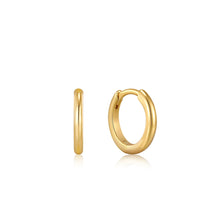 Load image into Gallery viewer, Gold Smooth Huggie Hoop Earrings