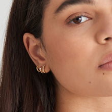 Load image into Gallery viewer, Gold Sparkle Huggie Hoop Earrings