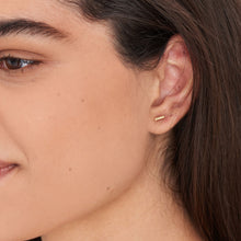 Load image into Gallery viewer, Gold Rope Bar Stud Earrings