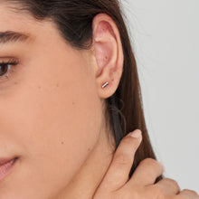 Load image into Gallery viewer, Silver Rope Bar Stud Earrings