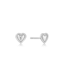 Load image into Gallery viewer, Silver Rope Heart Stud Earrings