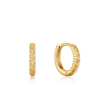 Load image into Gallery viewer, Gold Rope Huggie Hoop Earrings