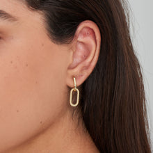 Load image into Gallery viewer, Gold Rope Oval Drop Earrings