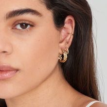 Load image into Gallery viewer, Gold Rope Chunky Hoop Earrings