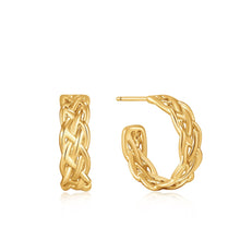 Load image into Gallery viewer, Gold Rope Chunky Hoop Earrings