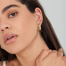 Load image into Gallery viewer, Gold Rope Chunky Hoop Earrings