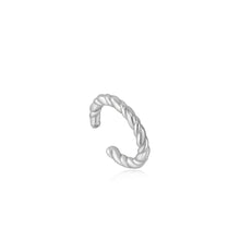 Load image into Gallery viewer, Silver Rope Ear Cuff