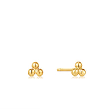 Load image into Gallery viewer, 14kt Gold Triple Ball Stud Earrings