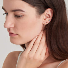 Load image into Gallery viewer, 14kt Gold Mini Hoop Stud Earrings