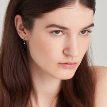 Load image into Gallery viewer, 14kt Gold Natural Diamond Drop Huggie Hoop Earrings