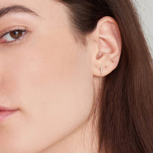 Load image into Gallery viewer, 14kt Gold Natural Diamond Drop Chain Earrings