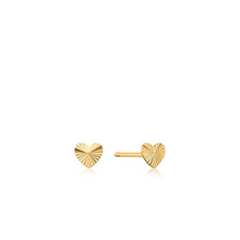 Load image into Gallery viewer, 14kt Gold Heart Stud Earrings