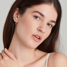Load image into Gallery viewer, 14kt Gold Natural Diamond Drop Huggie Hoop Earrings
