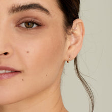 Load image into Gallery viewer, 14kt Gold Stargazer Natural Diamond Huggie Hoop Earrings