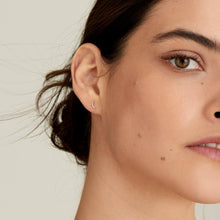 Load image into Gallery viewer, 14kt Gold Stargazer Natural Diamond Moon Stud Earrings