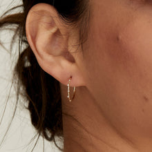 Load image into Gallery viewer, 14kt Gold Stargazer Natural Diamond Hoop Earrings