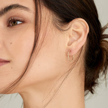 Load image into Gallery viewer, 14kt Gold Stargazer Natural Diamond Hoop Earrings
