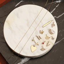 Load image into Gallery viewer, V | Diamond Initial Charm Necklace Charms AURELIE GI