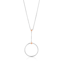 Load image into Gallery viewer, Silver Orbit Drop Circle Necklace