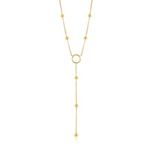Load image into Gallery viewer, Gold Modern Circle Y Necklace