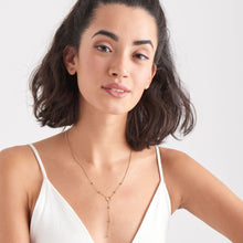 Load image into Gallery viewer, Gold Modern Circle Y Necklace