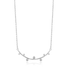Load image into Gallery viewer, Silver Shimmer Solid Bar Stud Necklace
