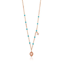 Load image into Gallery viewer, Rose Gold Dotted Pendant Necklace