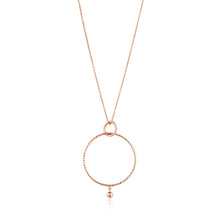 Load image into Gallery viewer, Rose Gold Texture Double Circle Pendant Necklace