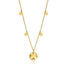 Load image into Gallery viewer, Gold Ripple Drop Discs Necklace