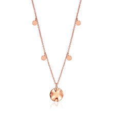 Load image into Gallery viewer, Rose Gold Ripple Drop Discs Necklace