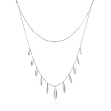 Load image into Gallery viewer, Silver Leaf Double Necklace