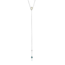 Load image into Gallery viewer, Turquoise and Opal Color Silver Y Necklace
