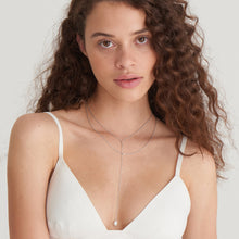 Load image into Gallery viewer, Silver Pearl Y Necklace