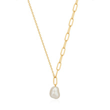 Load image into Gallery viewer, Gold Pearl Chunky Necklace
