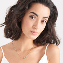 Load image into Gallery viewer, Silver Beaded Chain Link Necklace