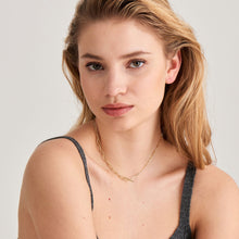 Load image into Gallery viewer, Gold Mixed Link T-bar Necklace