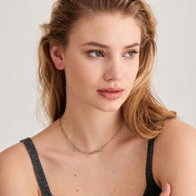 Load image into Gallery viewer, Silver Mixed Link T-bar Necklace