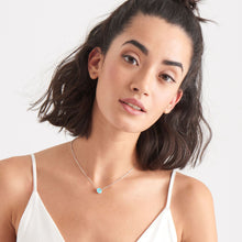 Load image into Gallery viewer, Silver Turquoise Disc Necklace