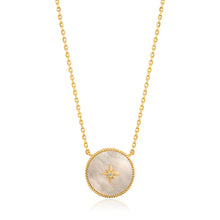 Load image into Gallery viewer, Gold Mother Of Pearl Emblem Necklace