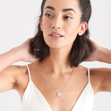 Load image into Gallery viewer, Gold Mother Of Pearl Emblem Necklace