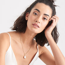 Load image into Gallery viewer, Gold Mother Of Pearl T-bar Necklace