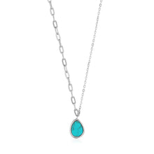 Load image into Gallery viewer, Silver Tidal Turquoise Mixed Link Necklace
