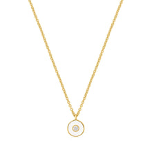 Load image into Gallery viewer, Optic White Enamel Disc Gold Necklace