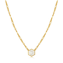 Load image into Gallery viewer, Compass Emblem Gold Figaro Chain Necklace