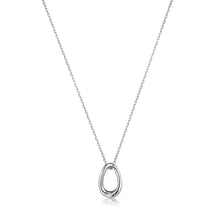 Load image into Gallery viewer, Forest Green Enamel Silver Twisted Pendant Necklace